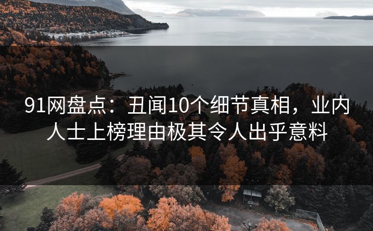 91网盘点:丑闻10个细节真相,业内人士上榜理由极其令人出乎意料 第1张 91网盘点:丑闻10个细节真相,业内人士上榜理由极其令人出乎意料 第1张